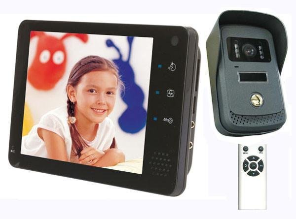 7" touch button color video doorphone with picture/video taking and recording
