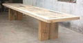 rustic looking wooden furniture，recycled wood dining table