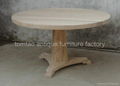 One Leg Round Wooden Dining Table Wholesale #6533