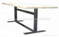 wood top iron base Dining Table #6877
