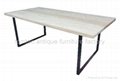 Wood top iron base Dining Table #6822