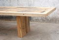 rustic looking wooden furniture，recycled wood dining table