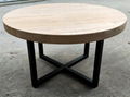 wood top iron base coffee table