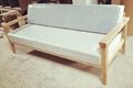 elm wood sofa with fabric cushion 3 seats