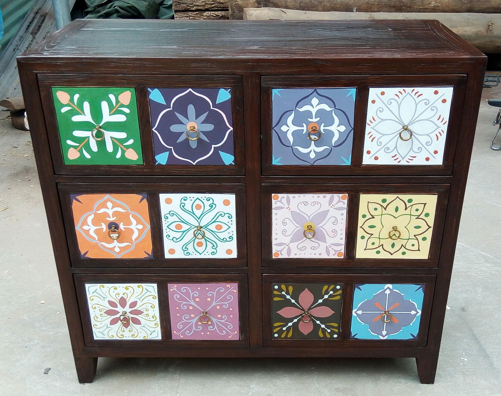 Portugese tile style designs cabinet