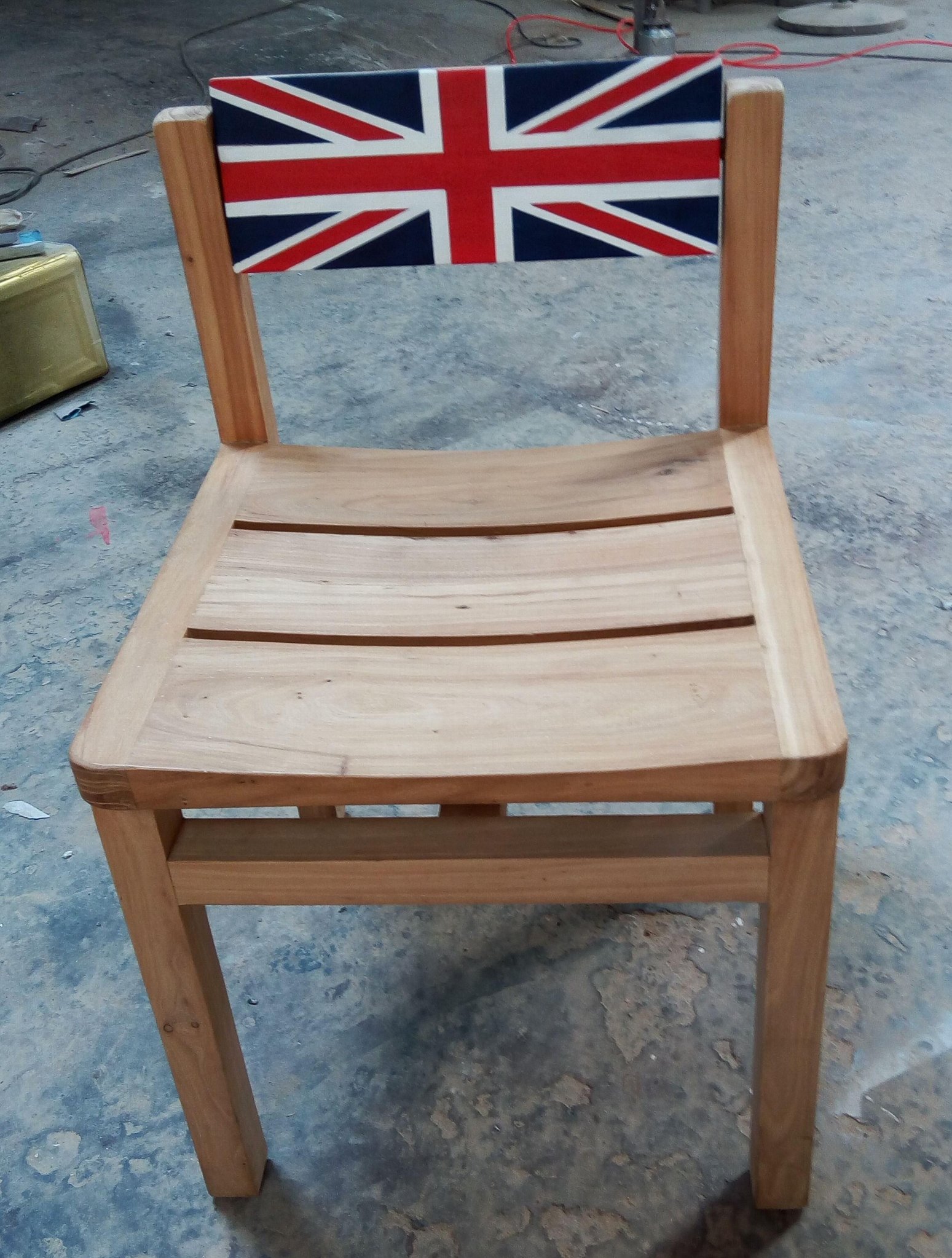 畫英國國旗圖案榆木椅，靠背360度轉動 1