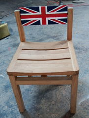 elmwood chair,back turning around with England flag design