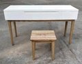 solid ashwood dressing table with a stool