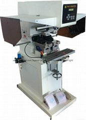 pad shuttle garment neck label 2-color pad printing machine with laser light