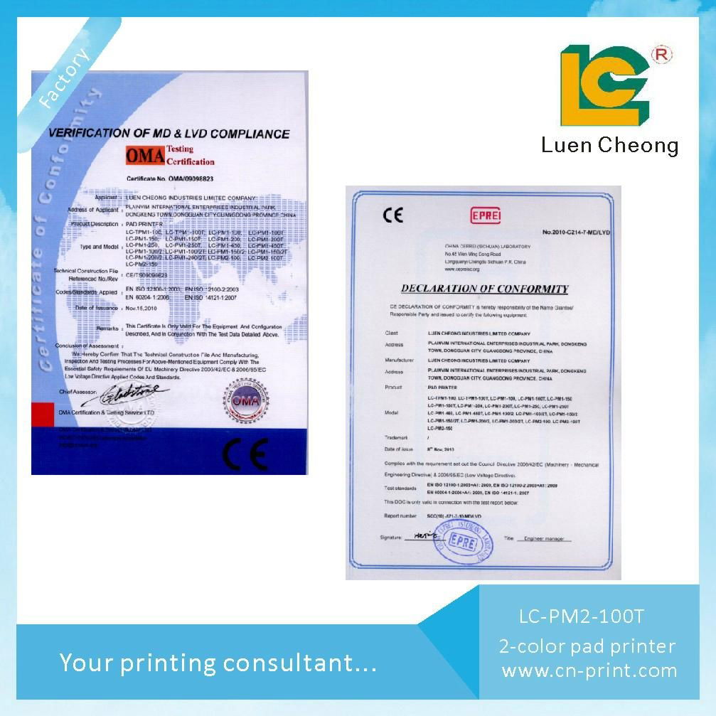 LC-PM2-100T Two Colour Closed Ink Cup Shuttle Pad Printer