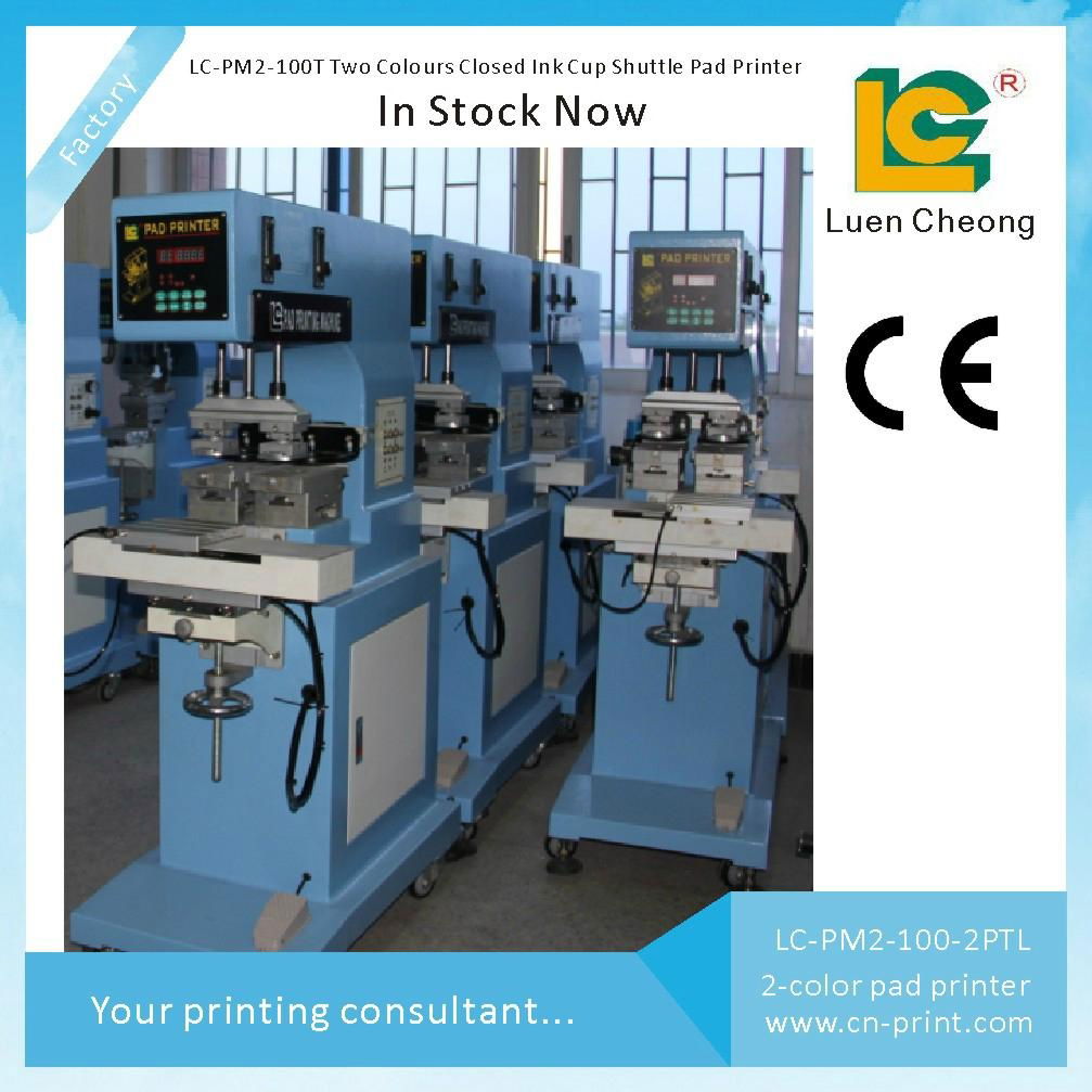 LC-PM2-100T Two Colour Closed Ink Cup Shuttle Pad Printer