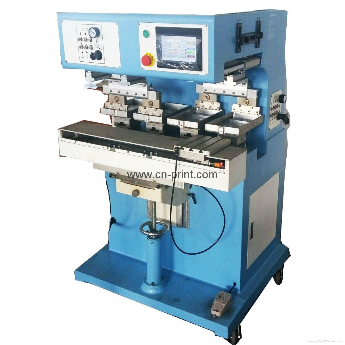 PLC 4-color open ink well pad printing machine with shuttle and independent pad 3