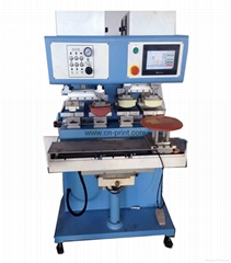 PLC 4-color open ink well pad printing machine with shuttle and independent pad