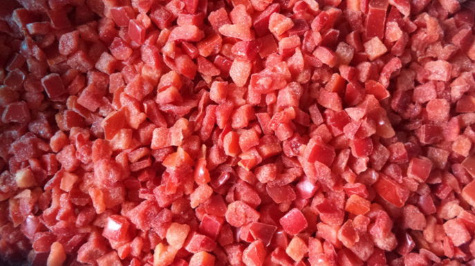 IQF Red Peppers Dices,Frozen Red Pepper Dices,IQF Red Pepper Cubes 3