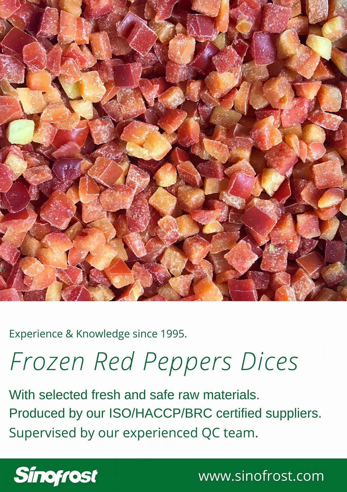 IQF Red Peppers Dices,Frozen Red Pepper Dices,IQF Red Pepper Cubes 2
