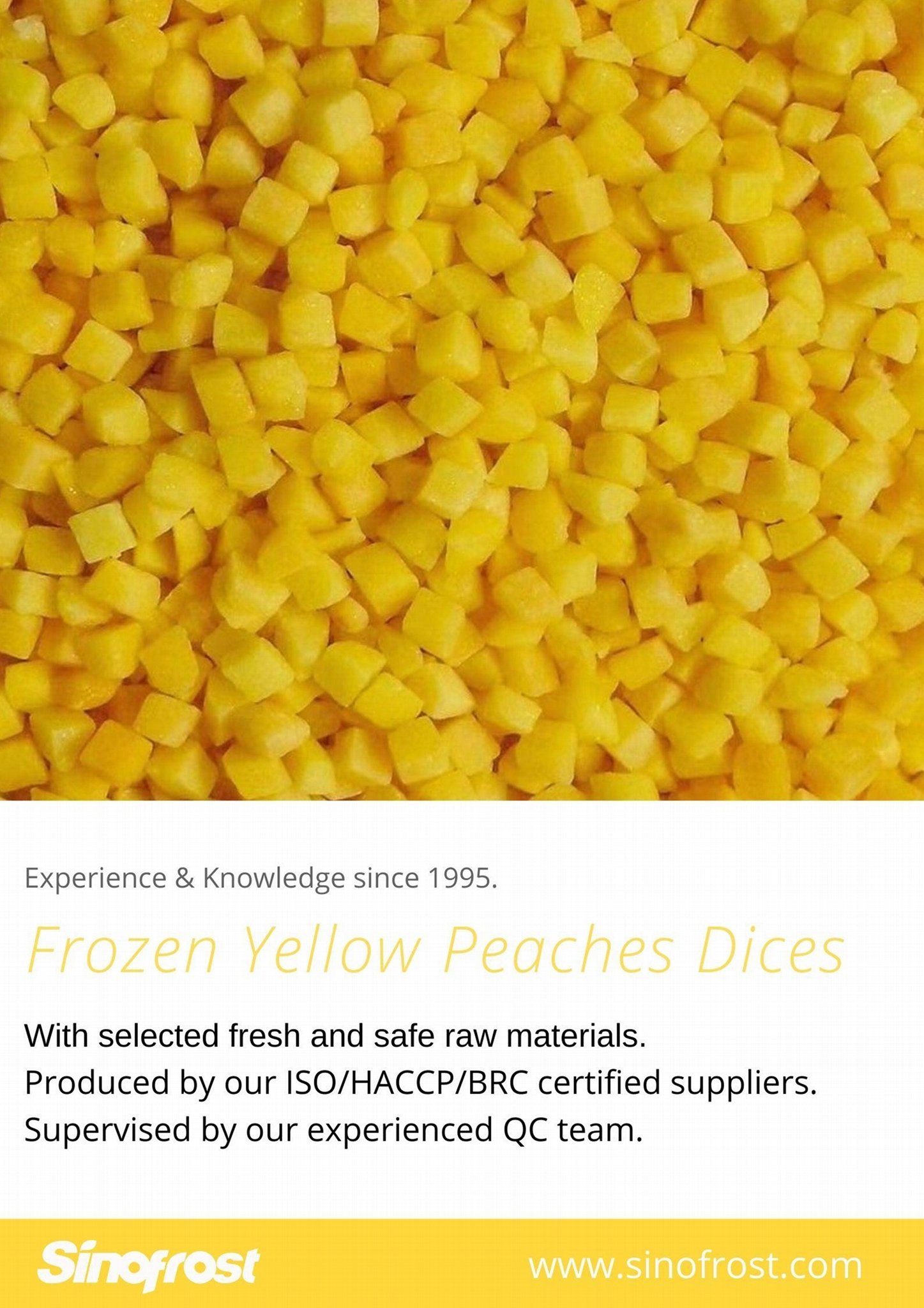 IQF Yellow Peach Dices,Frozen Yellow Peaches Dices,IQF Yellow Peach Cubes 2