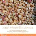 IQF Apricot Dices,Frozen Apricot Dices,IQF Diced Apricots,unpeeled,unblanched