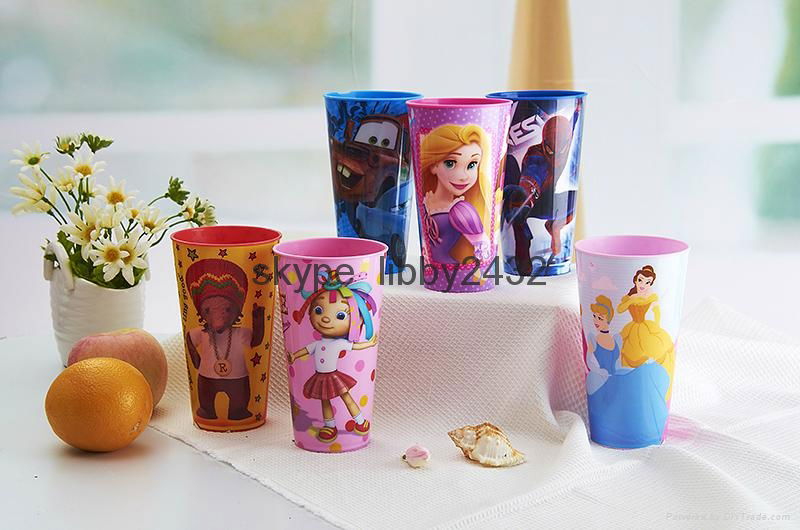 3D lenticualr plastic sipper cup with customized designs