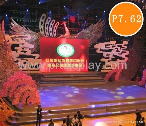 Real pixel full color P7.62 indoor led stage background 2