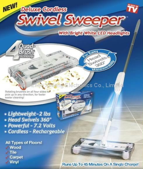 Rechargeable cordless Home Sweeper with LED Light