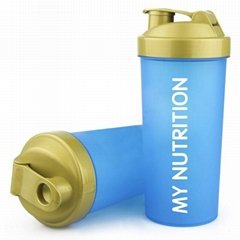 Shaker water bottle with storage