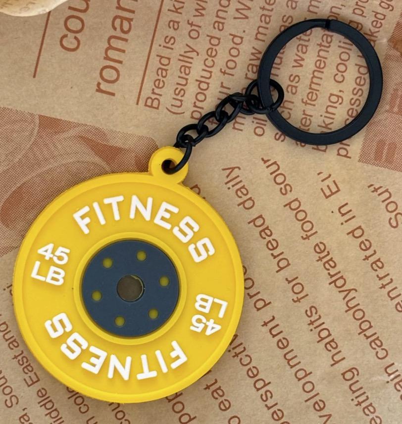 barbell ornament tag