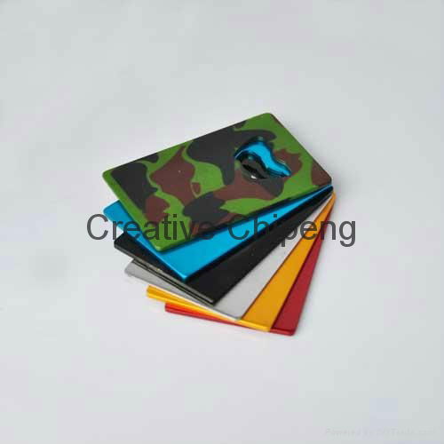 camo color aluminum card opener