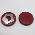 Round Wood Bottle Opener Magnetic Round Wood Coaster Bottle Opener