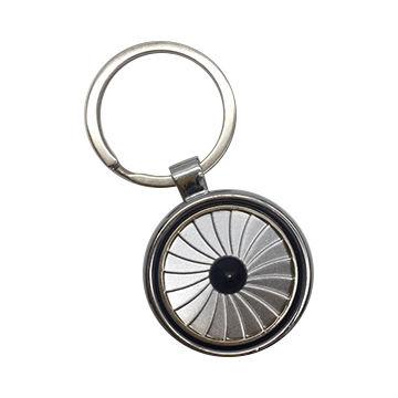 wheel spinning zinc alloy keychain 1610002