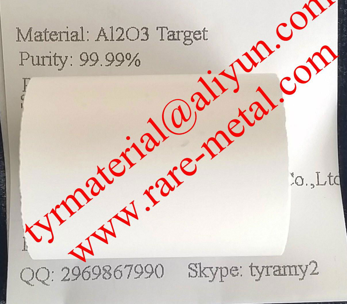 Aluminum oxide (Al2O3) sputtering target use in thin film coating CAS 1344-28-1