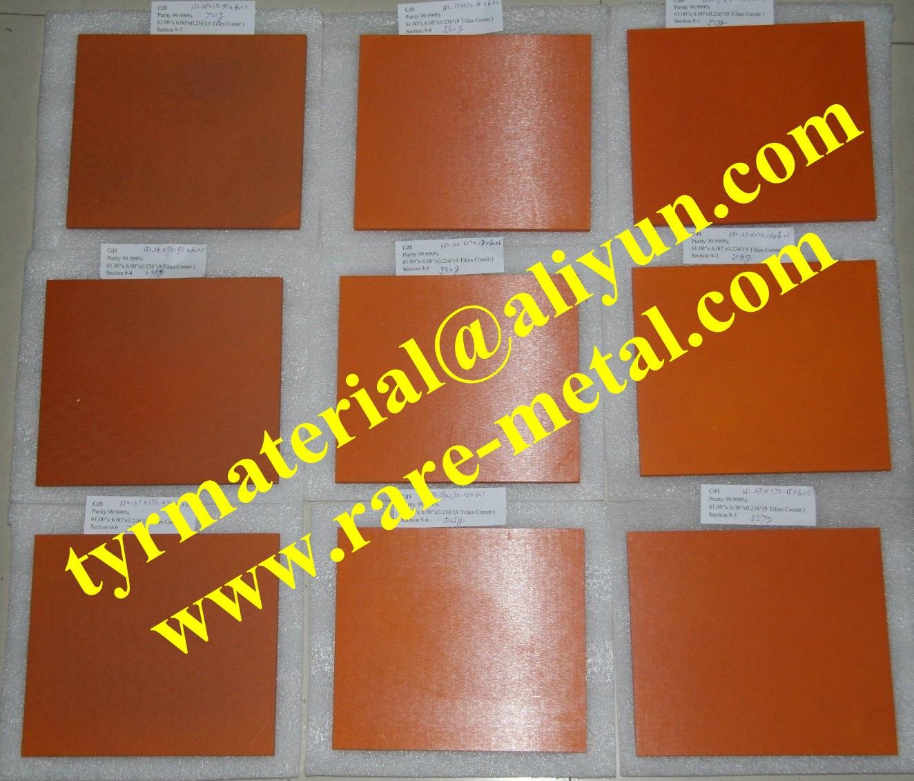 Cadmium sulfide CdS sputtering targets use in solar cell coating CAS 1306-23-6