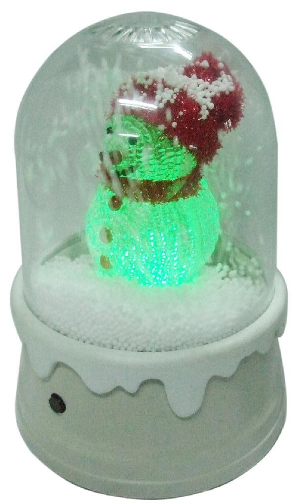 USB Spray-snowflake Scene Light changing Snowman & Music