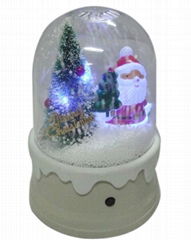 USB Spray-snowflake Scene Light changing Santa & Music