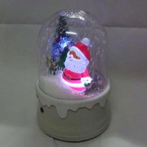 USB Spray-snowflake Scene Light changing Santa & Music 3