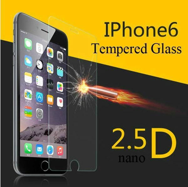 Hot~2.5D 9H Clear Tempered Glass Screen Protector For iPhone6 4.7 screen film 