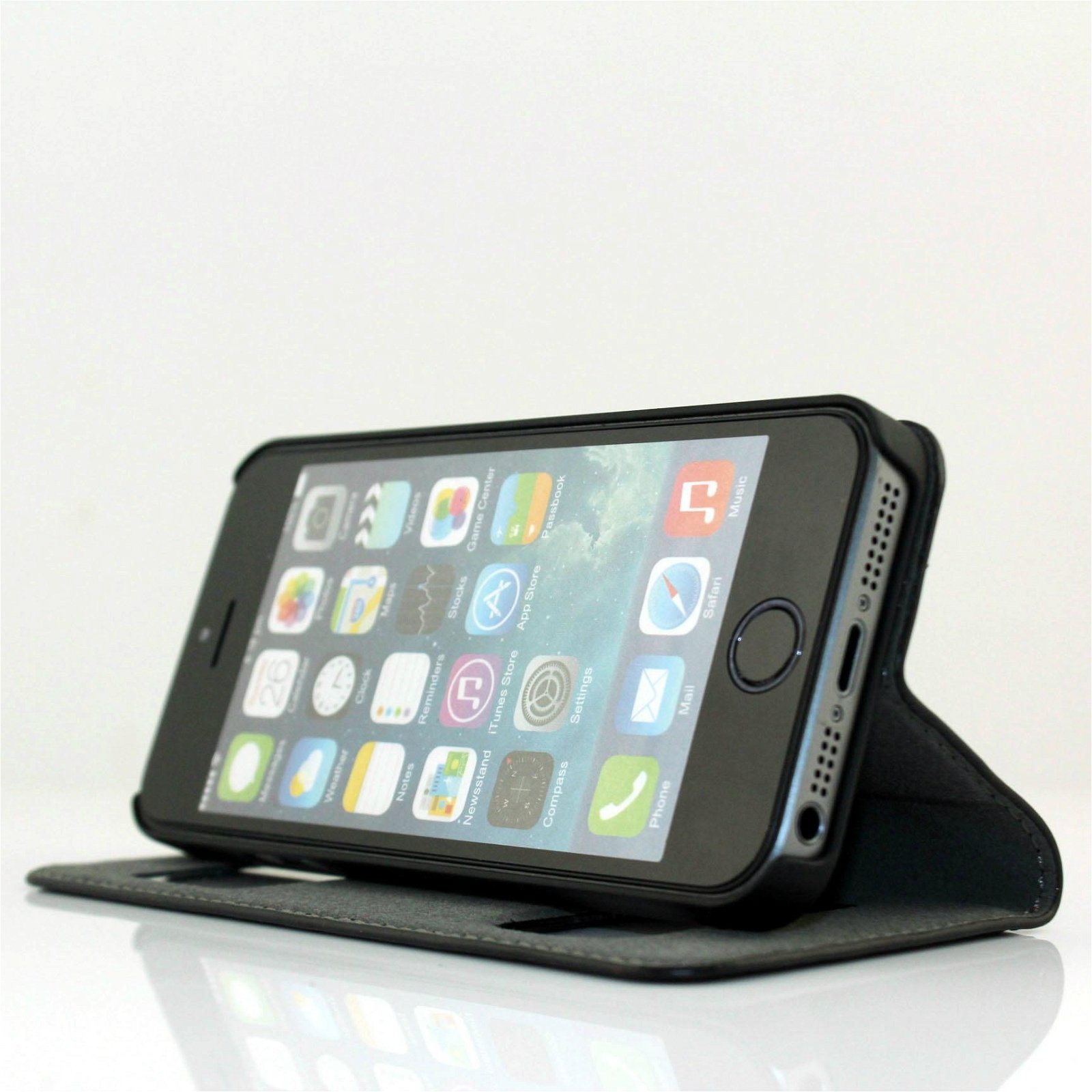 Popular Genuine Leather Case for iPhone5/5s Stand Flip Leather Case 2