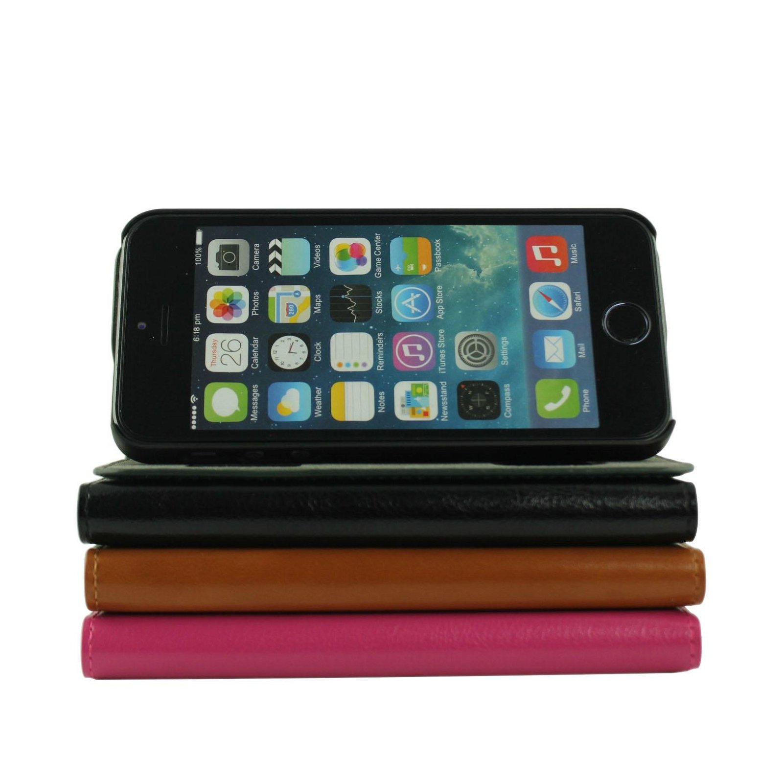 Popular Genuine Leather Case for iPhone5/5s Stand Flip Leather Case 3