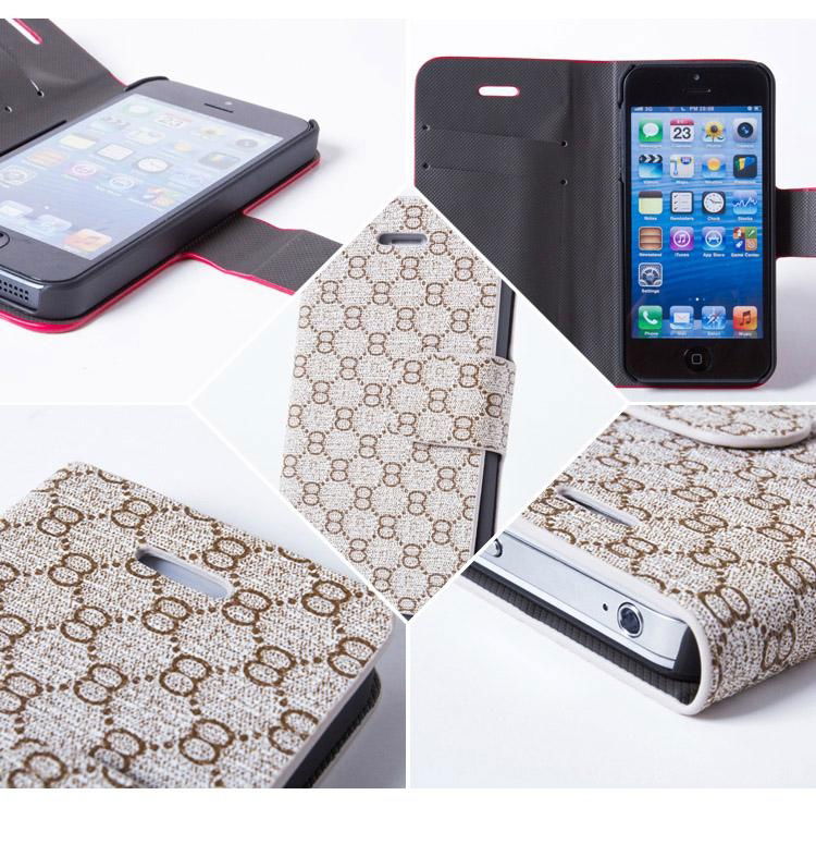 High Quality PU Leather Case for iPhone4/4S/5/5S Flip Leather Cases 2