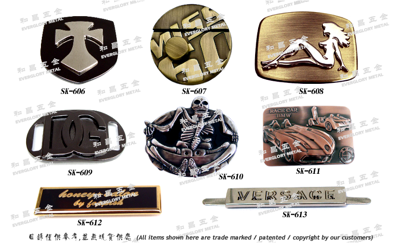 fashion garment Handbags logo metal label 