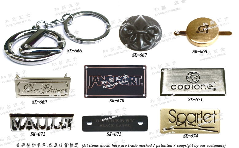 Bag Trademark nameplate metal designer，Made in Taiwan 4