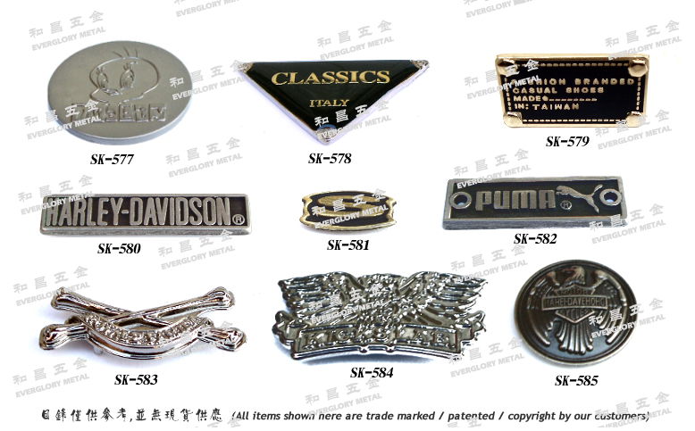 Bag Trademark nameplate metal designer，Made in Taiwan 3