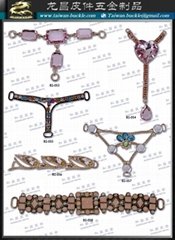 Rhinestone chain clothing and footwear hardware accessories