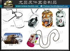 Made in Taiwan Print Jewelry dog tag Necklace Zinc Alloy