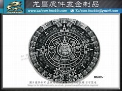 Mayan prophecy Aztec solar calendar metal clasp