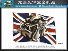 英国 国旗斗牛犬皮带扣