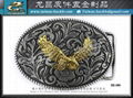 Cool Fashion Punk Titanium Steel Embossed Eagle Playing Card Cowboy Belt Buckles