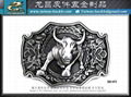 New Men Western Belt Buckle Silver Metal Cowboy Bison Buffalo Ox Bling Turquoise