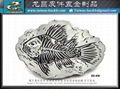 Skeleton fish fossil belt buckle 1