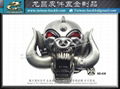 Evil skull horns metal buckle