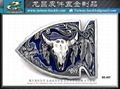 Evil skull horns metal buckle